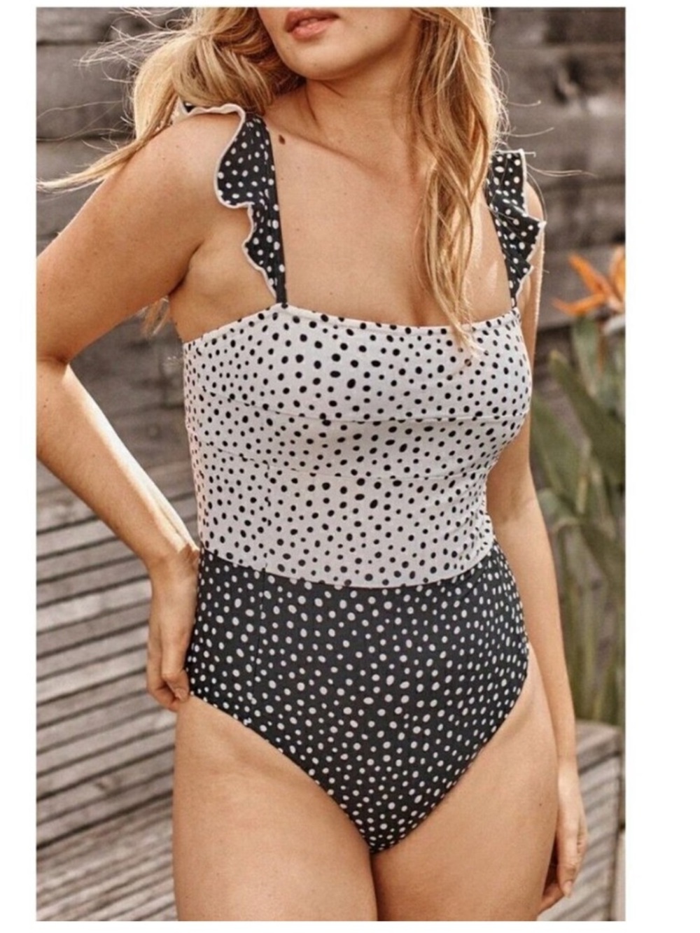 Summersalt Ruffle Oasis One Piece Polka Dot Swimsuit
